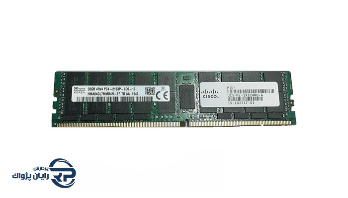 رم سرور سیسکو Cisco 32GB DDR4-3200MHz RDIMM 2Rx4 8Gb با پارت نامبر UCS-MR-X32G2RW